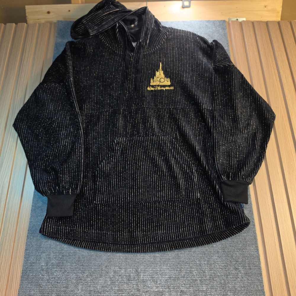 Disney Spirit Jersey Hoodie Small Black Gold 50th Anniversary Metallic Excellent